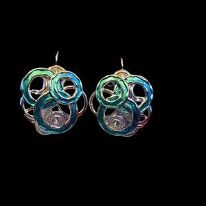 PARIS Earrings‎ Pierced Turquoise and Silver Geometric Post
